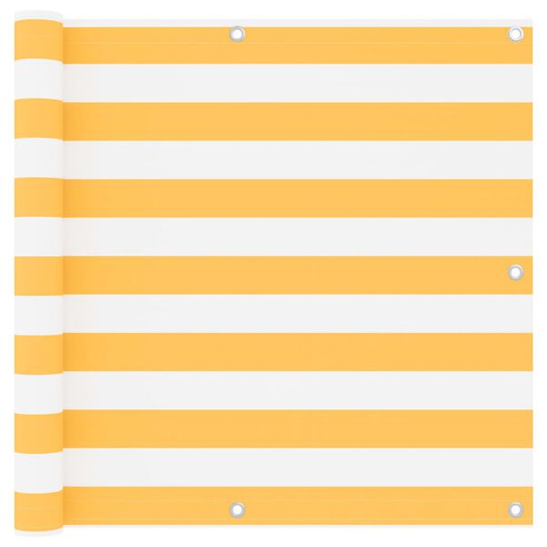 vidaXL Toldo para balc&oacute;n tela oxford blanco y amarillo 90x300 cm