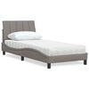 vidaXL Cama con colchón Hanko tela gris taupe 80x200 cm