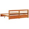 vidaXL Estructura de cama 2 pcs Marr&oacute;n cera Madera de Pino Macizo