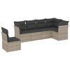vidaXL Set de sof&aacute;s de jard&iacute;n 6 pzas y cojines rat&aacute;n sint&eacute;tico gris