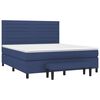 vidaXL Cama box spring con colch&oacute;n tela azul 180x200 cm