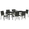 vidaXL Conjunto de Comedor de Jard&iacute;n 7 pcs Negro rat&aacute;n sint&eacute;tico