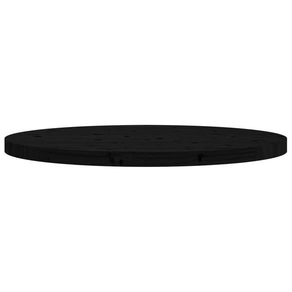 vidaXL Tablero de mesa redondo madera maciza de pino negro &Oslash;80x3 cm