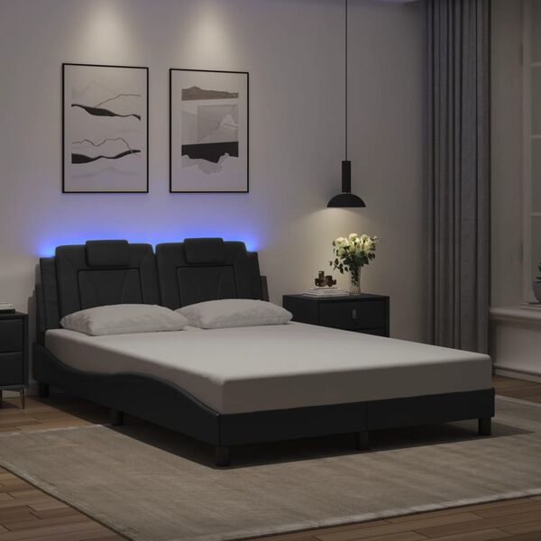vidaXL Estructura de cama Viana con LED sin colch&oacute;n gris 120x200 cm
