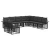 vidaXL Conjunto de sof&aacute;s de exterior 10 uds. Negro y Gris oscuro