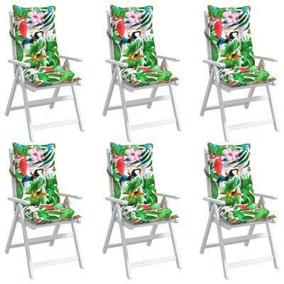 vidaXL Cojines de silla con respaldo alto 6 uds tela Oxford multicolor