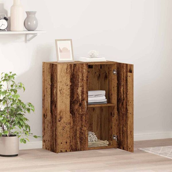 vidaXL Armario de Oficina con estante Roble Negro 70 x 32 x 77.5 cm