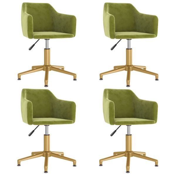 vidaXL Sillas de comedor giratorias 4 unidades terciopelo verde claro