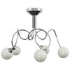 vidaXL L&aacute;mpara de techo pantallas cristal redonda 5 bombillas LED G9