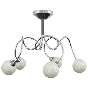 vidaXL L&aacute;mpara de techo pantallas cristal redonda 5 bombillas LED G9