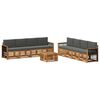 vidaXL Conjunto de sof&aacute;s de exterior 9 uds. Natural y Antracita