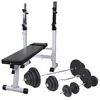 vidaXL Banco ejercicios con soporte pesas, pesas y mancuernas 120 kg