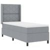vidaXL Cama Box Spring LED con cabecera Gris Claro 90 x 190 cm tela