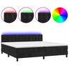 vidaXL Cama box spring colch&oacute;n y LED terciopelo negro 200x200 cm