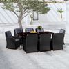 vidaXL Juego de comedor de jard&iacute;n 9 piezas negro