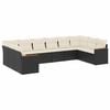 vidaXL Set de sof&aacute;s de jard&iacute;n 10 pzas cojines rat&aacute;n sint&eacute;tico negro