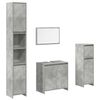 vidaXL Juego muebles de ba&ntilde;o 4 pzas madera contrachapada gris hormig&oacute;n