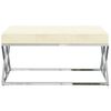 vidaXL Banco de acero inoxidable y terciopelo crema