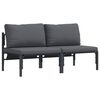 vidaXL Muebles de Exterior 2 Pieza Antracita 80 x 80 x 71 cm Acero