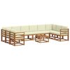 vidaXL Conjunto de sof&aacute;s de exterior con coj&iacute;n 11 pcs Natural y Crema