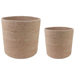 vidaXL Set de Macetas de Planta 2 uds. Natural &Oslash; 28 x 28 cm