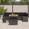 vidaXL Conjunto de sof&aacute;s de jard&iacute;n 9 pcs Negro rat&aacute;n sint&eacute;tico
