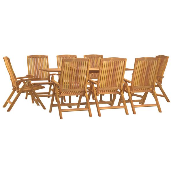 vidaXL Juego de comedor para jard&iacute;n 9 piezas madera maciza de teca