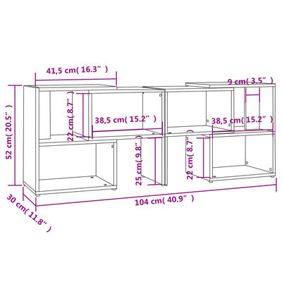 vidaXL Mueble de TV madera contrachapada roble Sonoma 104x30x52 cm