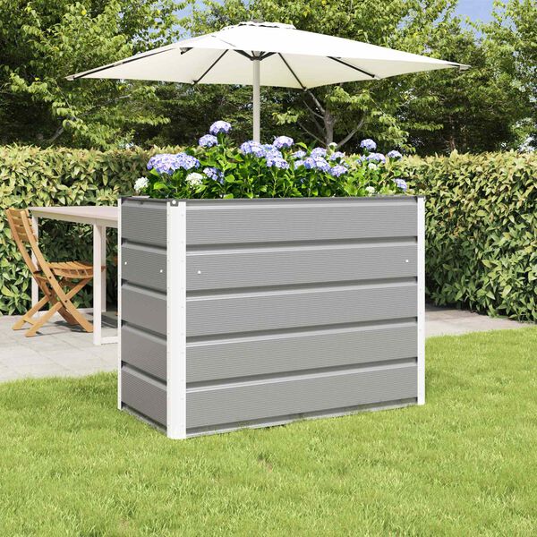 vidaXL Jardinera Gris Claro 480 x 50 x 45 cm Acero Galvanizado