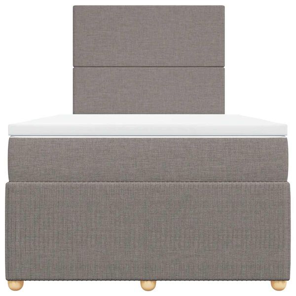 vidaXL Cama box spring con colch&oacute;n tela gris taupe 120x200 cm