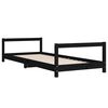 vidaXL Estructura de cama para niños madera de pino negro 90x200 cm