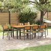 vidaXL Conjunto de Comedor de Jard&iacute;n 9 pcs Negro y marr&oacute;n