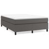 vidaXL Cama box spring con colch&oacute;n cuero sint&eacute;tico gris 140x200 cm