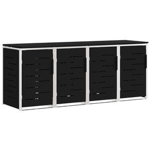 vidaXL Almacenamiento de contenedor con ruedas for 4 Bins 240L Negro