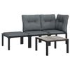 vidaXL Set de muebles de jardín 4 piezas ratán sintético negro y gris