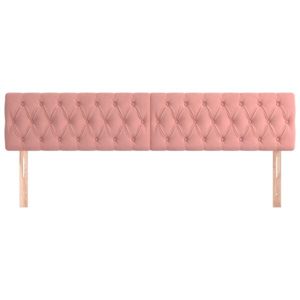 vidaXL Cabeceros terciopelo rosa 180x7x78/88 cm