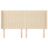 vidaXL Cabecero con orejas de tela color crema 183x16x118/128 cm
