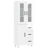 vidaXL Aparador alto madera contrachapada blanco brillo 69,5x34x180 cm