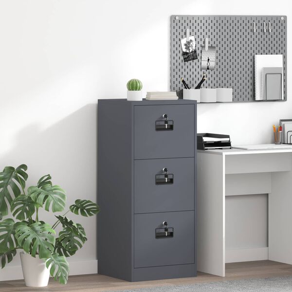 vidaXL Mueble archivador con caj&oacute;n Antracita 45,5 x 42 x 106,5 cm