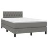 vidaXL Cama box spring con colch&oacute;n tela gris oscuro 120x200 cm