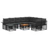 vidaXL Conjunto de sof&aacute;s de exterior 11 uds. Negro y Gris oscuro