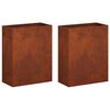 vidaXL Macetero de Jard&iacute;n 2 uds. Oxidado 40 x 20 x 50 cm Acero oxidado