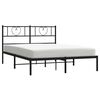 vidaXL Estructura cama sin colch&oacute;n con cabecero metal negro 140x190 cm