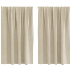 vidaXL Cortinas opacas 2 uds. Crema 140 x 140 cm Terciopelo