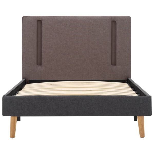 vidaXL Estructura cama con LED tela gris taupe y gris oscuro 100x200cm