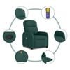 vidaXL Sill&oacute;n de masaje reclinable de tela verde oscuro