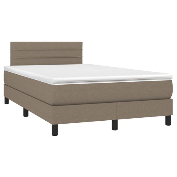 vidaXL Cama box spring con colch&oacute;n tela gris taupe 120x190 cm