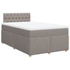 vidaXL Cama box spring con colchón tela gris taupe 120x190 cm