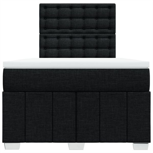 vidaXL Cama box spring con colch&oacute;n tela negro 120x200 cm