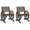vidaXL Sillas de jard&iacute;n 2 uds madera maciza de abeto 58x58x78,5 cm